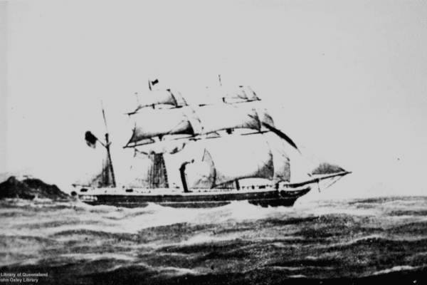 אוניית הקיטור "צ'וסן", שנבנתה בשנת 1851 עבור חברת P&O, נרכשה בשנת 1861 על ידי הסניף השאנגחאי של דוד ששון ובניו. צילום: לא ידוע.