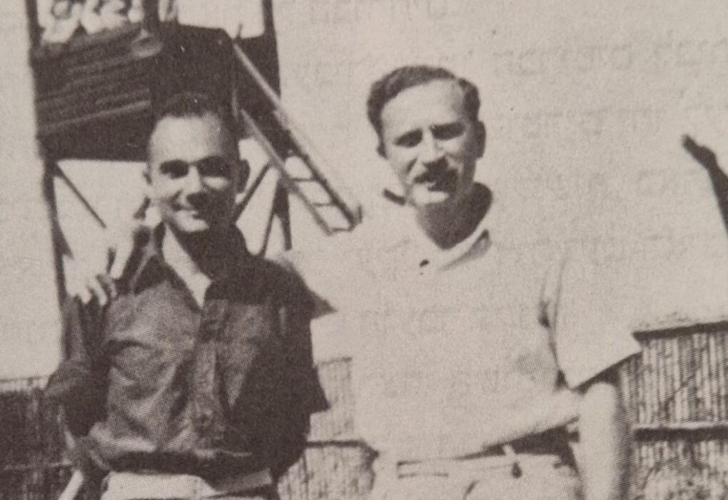 רחמים מזרחי (משמאל) ויעקב מרידור, אלופי הבריחות מאפריקה. צילום: לא ידוע. באדיבות שופרות של מרד, זאב גולן.