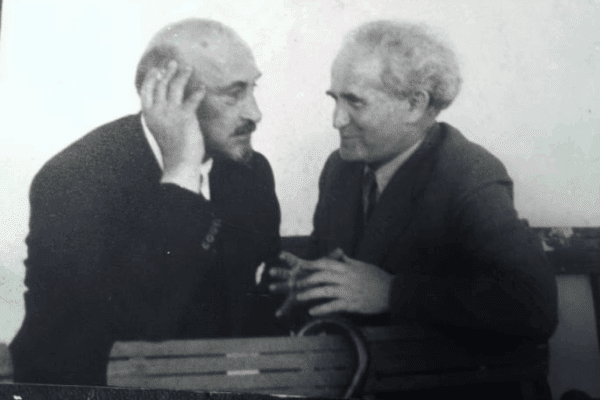 נשיא מדינת ישראל בן גוריון וחיים ויצמן. צילום: יד חיים ויצמן.