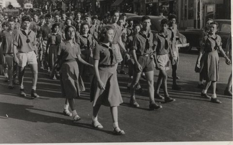 תקרית מועדון השומר הצעיר (1944) חברי תנועת השומר הצעיר. צילום: לא ידוע.