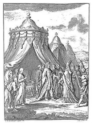 המלך סוסניוס הראשון מאתיופיה מקבל את פני הפטריארך הלטיני אפונסו מנדס.