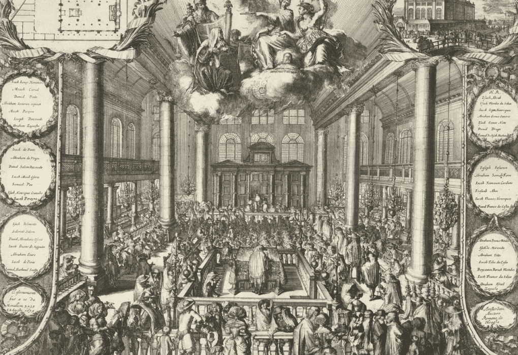 ציור של בית כנסת האסנוגה, אמסטרדם.