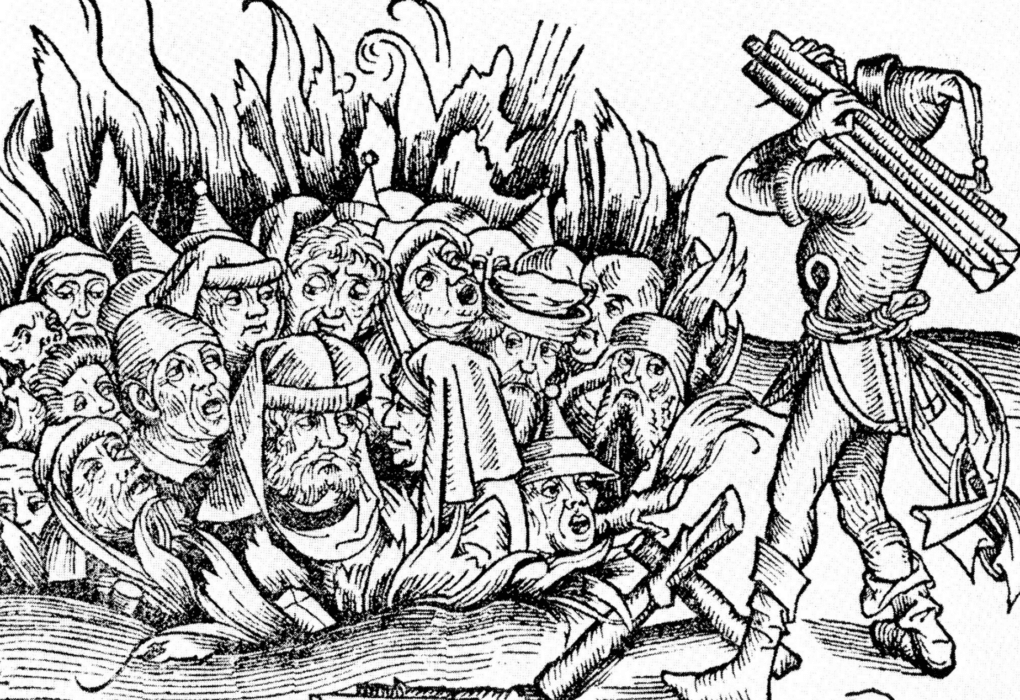 שריפת יהודים. מתוך "ליבר כרוניקרום" (כרוניקת נירנברג) של הרטמן שדל (1493).